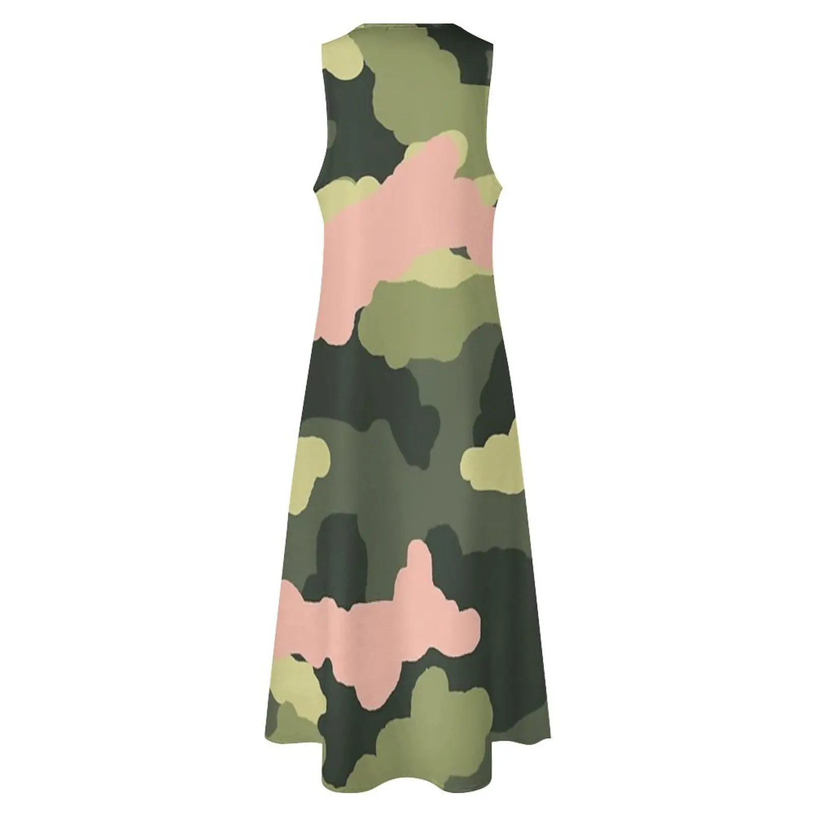 Rosa e verde camo/camuflagem design vestido longo vestidos femininos verão sexy vestido bandagem vestidos casuais