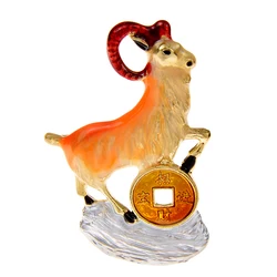 CINDY XIANG Chinese Style Attracts Wealth Goat Brooch Fashion Good Luck Pin Animal Jewelry 2 Colors Available