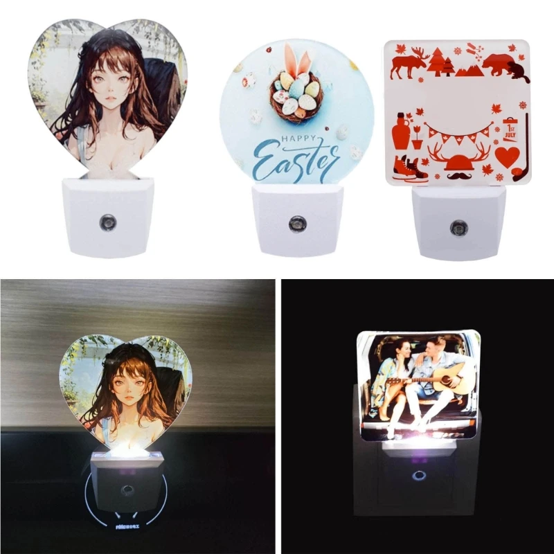 New Creative Christmas Decoration Acrylic LED Light Lamp Blank Sublimation Drop Shipping