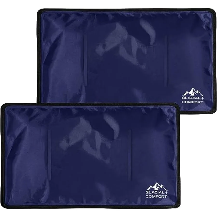 

Glacial Comfort Gel Ice Pack for Back Pain - 21" x 13" Reusable Cold Pads for Hip, Knee, Shoulder Injuries, Muscle Strains, Mig