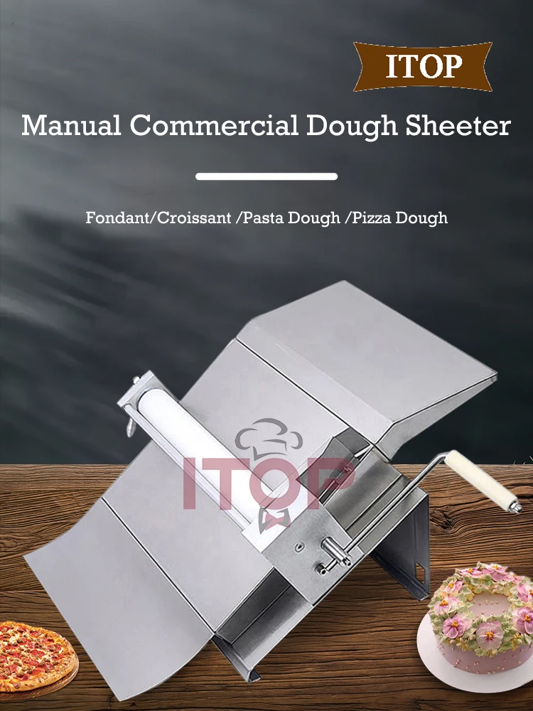 ITOP MSP-15 Manual Dough Sheeter Dumpling Wonton Wraps Noodles Croissant French bread Bakery Equipment 0.5-15mm Thickness