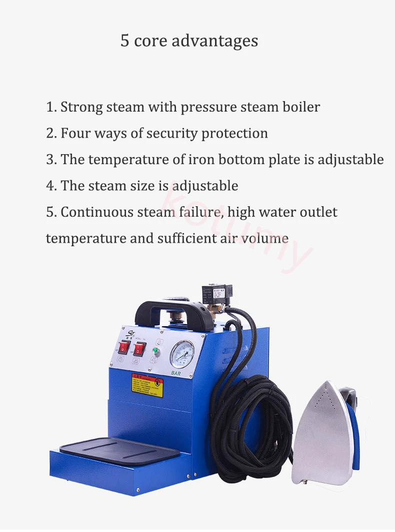 High Power Steam Pressure Electric Iron Hanging Type Ironing Machine Industrial Iron Boiler Pressurized Iron Clothing Curtain