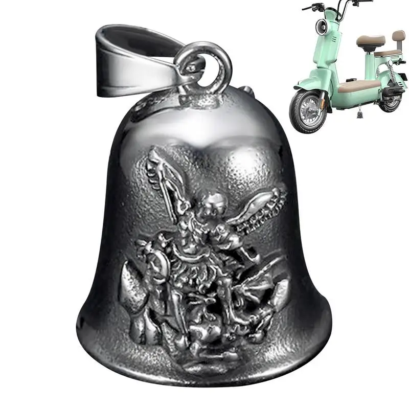 Vintage Ornament Motorcycle Bell Charm Michaelmas Angel Riding Bell For Men Motorcycle Accessories Jewelry