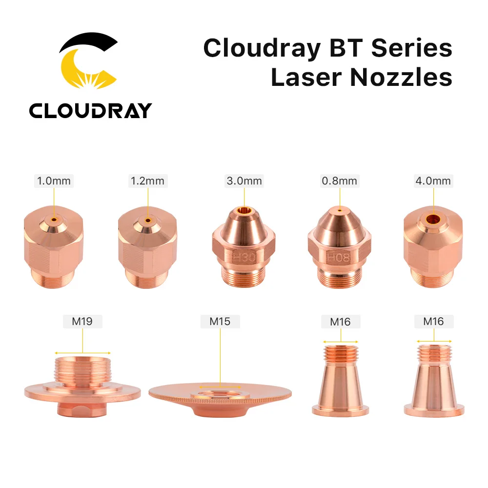 Cloudray BT-HK Series Laser Nozzles Dia.13mm Double Layer Caliber 0.8-4.0 for Fiber Laser Cutting Head