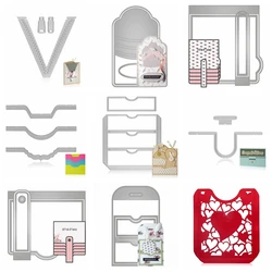 Zipper Slot Corner Pocket Cutting Dies Metal Die Cuts for DIY Scrapbooking Embossing Paper Cards Making Album Craft Decor