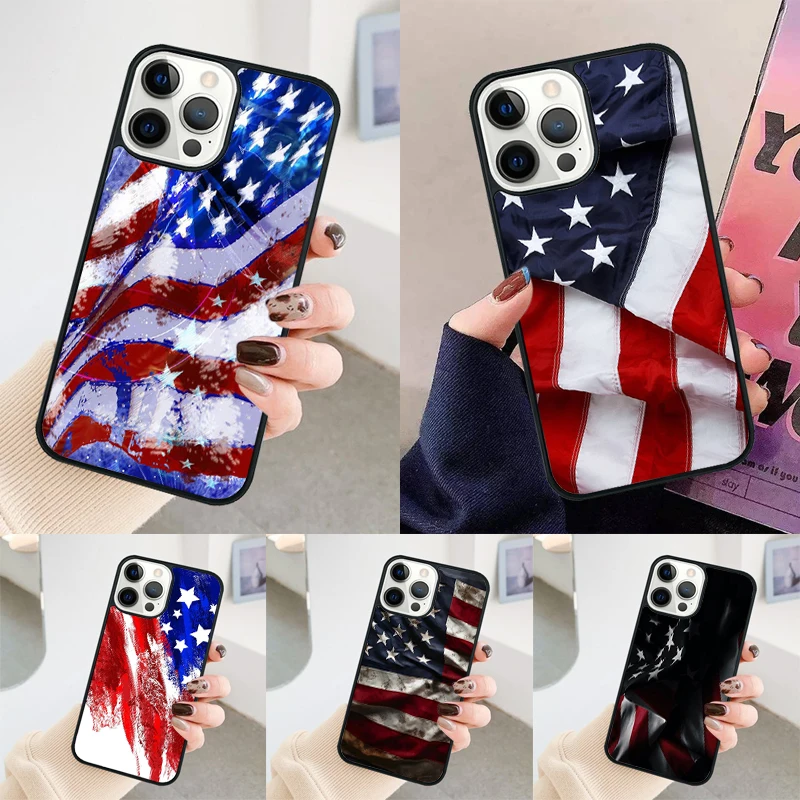 USA American Flag phone case Cover For iPhone 14 15 16 Pro Max SE 2020 coque For apple 11 12 13 Pro Max Mini 7 8 Plus