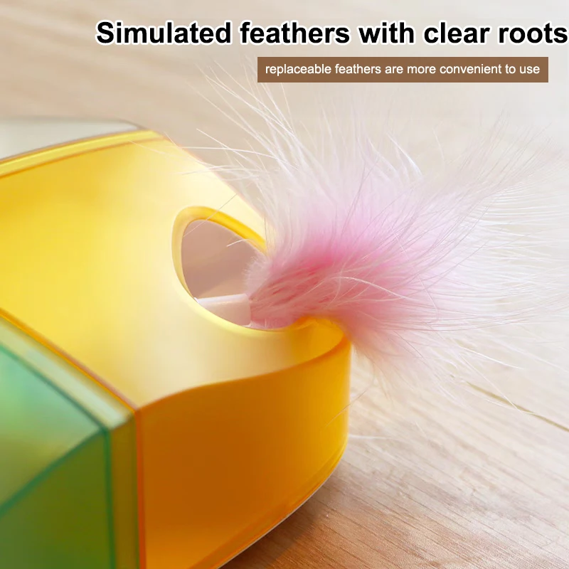 Cat interactive collection box toy Pet capture training toy USB charging, smart sensor toy Replaceable feathers