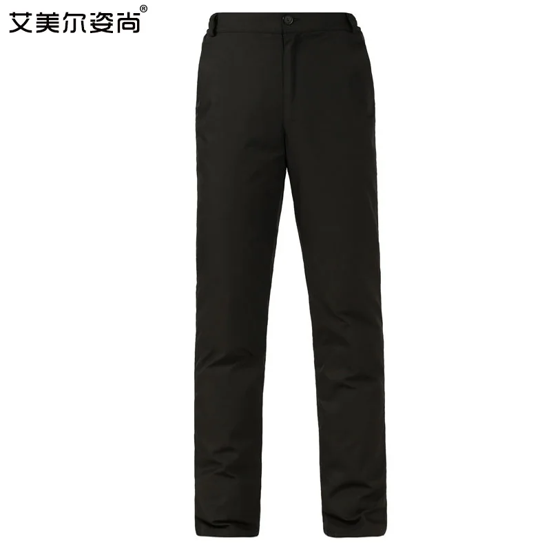 Plus Size M-8XL Winter Down Pants Men White Duck Down Thickened High Waist Warm Loose Fit Down Trousers Man  calça casual PT-564