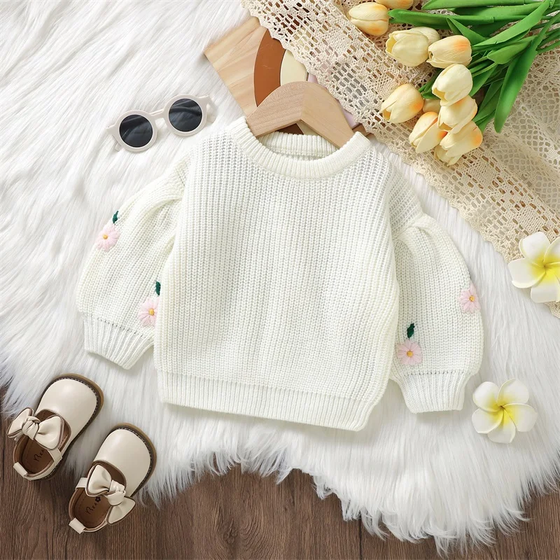 Toddler Baby Girls Knit Sweaters Blouse Pullover Sweatshirt Outfit Newborn Baby Girl Fall Winter Clothes