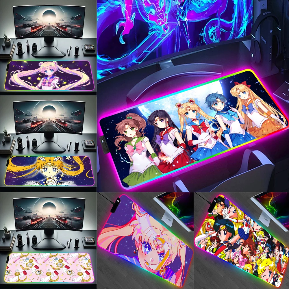 

Горячая новинка: Игровой коврик для мыши и клавиатуры RGB с LED-подсветкой, резиновый, для ПК, с дизайном аниме и магии, для геймеров