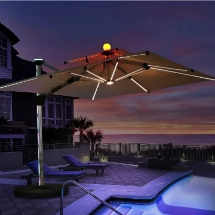 

Пляжный зонт Открытый солнечный садовый зонтик со светодиодной подсветкой Зонт от солнца Зонты для патио