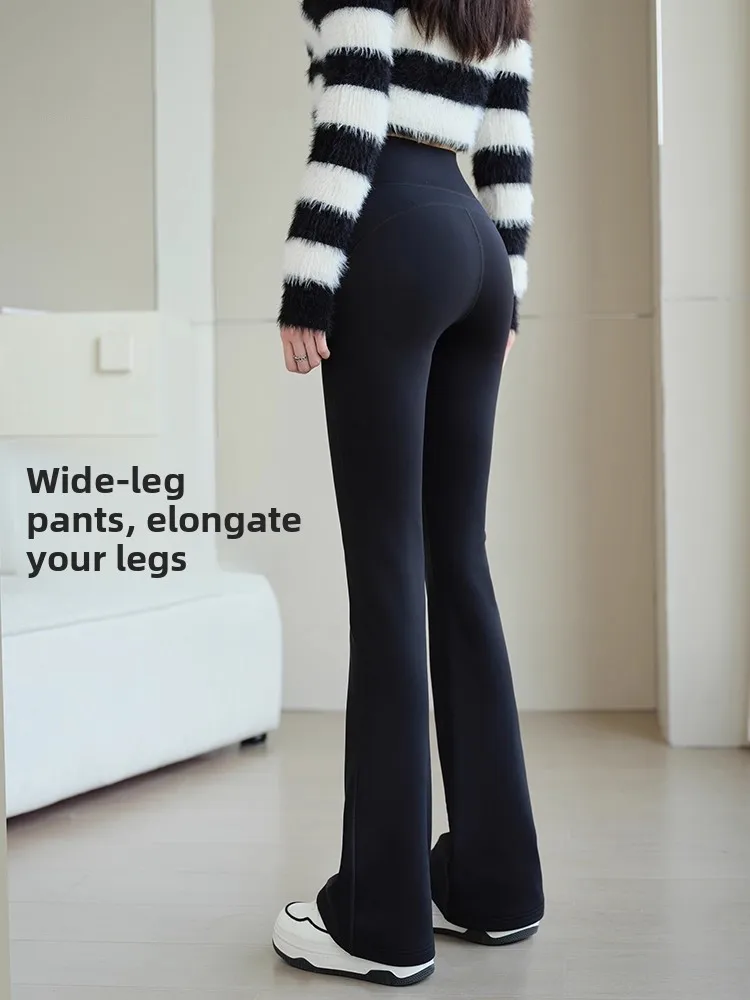 

Брюки для йоги с высокой талией на подкладке, женские осенне-зимние длинные леггинсы, эластичные брюки для фитнеса, повседневные брюки