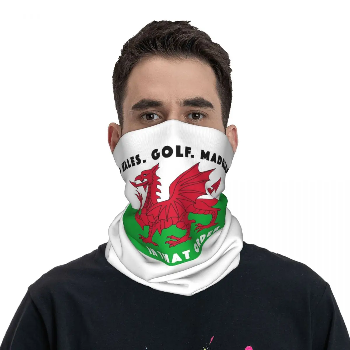 WALES GOLF MADRID Bandana Neck Cover Printed Mask Scarf Multi-use Cycling Scarf Running Unisex Adult Breathable