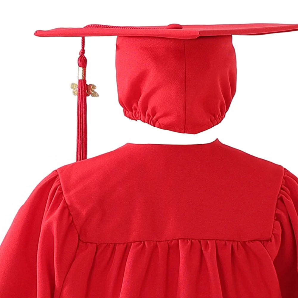 بدلة دكتوراه منسوجة جديدة لعام 2025 بدلة تخرج لطلاب المدارس الابتدائية بدلة أداء للأطفال لرياض الأطفال