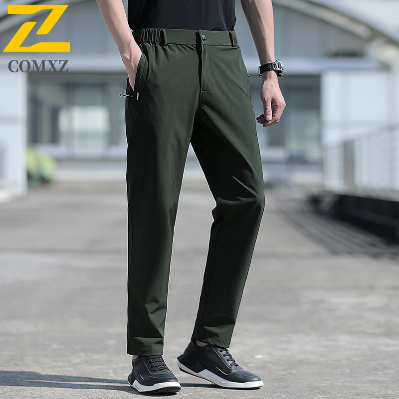 

Men Quick-Dry Pants All-Season Stretch Waterproof Windproof Outdoor Running Hiking Camping Fishing Plus Size recreational sports