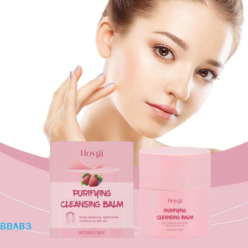 【B】Bálsamo Limpiador de Fresa, Desmaquillante, Limpieza Profunda de Poros Faciales, Bálsamo Purificante Mágico a Base de Aceite