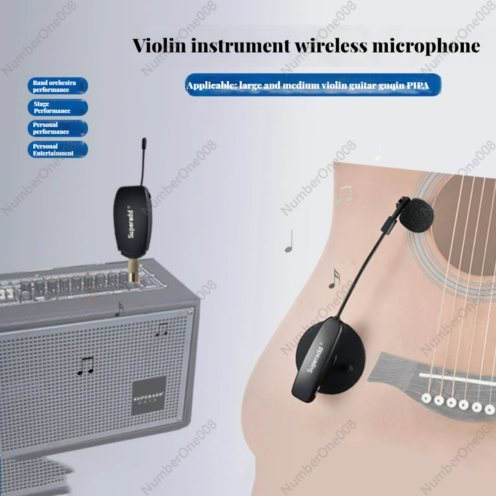 UHF Wireless Microphone Violin Wireless Microphone Musical Instrument Microphone Stage Performance Audio for Guitar Violin