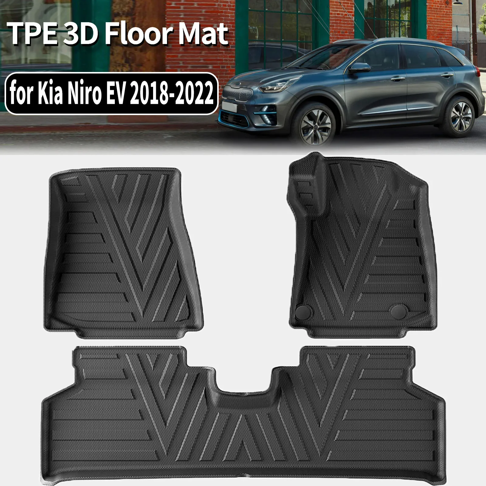 

Автомобильные коврики из TPE для Kia Niro EV E-Niro 2018-2022: водонепроницаемые, нескользящие, легко чистящиеся аксессуары