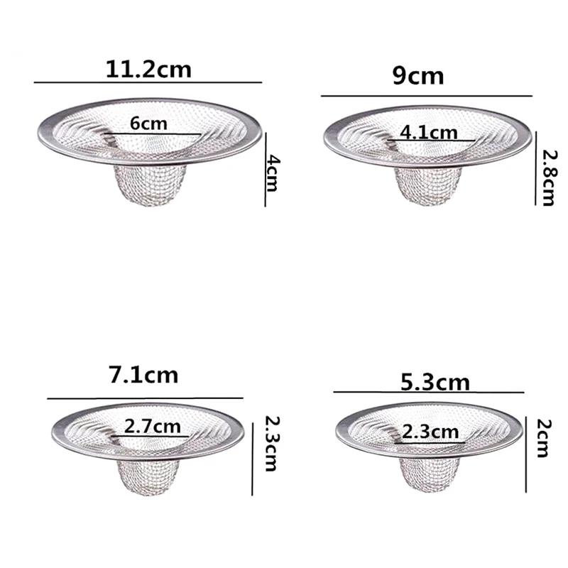 1Pc Stainless Steel Kitchen Water Sink Filter Bathroom Drain Filter Net Shower Hair Catchers Stoppers Kitchen Accessories