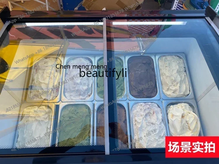 AB02 Hard ice cream display cabinet Commercial thick cut fried yogurt refrigerator digging ball ice cream bucket freezer 2