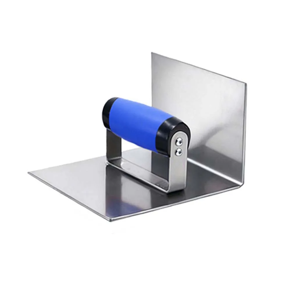 Stainless Steel Corner Trowel with Rubber Handle for Drywall Plastering Suitable for Both Outer and Inner Wall Corners