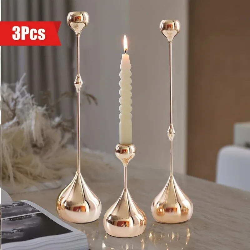ABKI-Elegant Metal Candle Holders Set For Home Dining Table Decoration Romantic Art Candlestick For Wedding Photography image 4