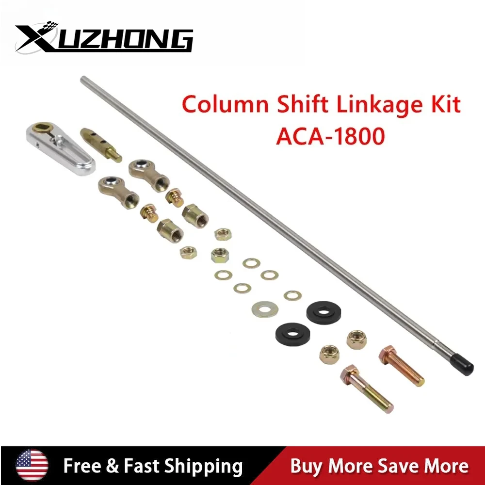 

21" Column Shift Linkage Kit ACA-1800 Silver Fit For GM TH-200 200-4R TH-350 TH-400 4L60 4L60E 4L80E 700-R4 Transmission