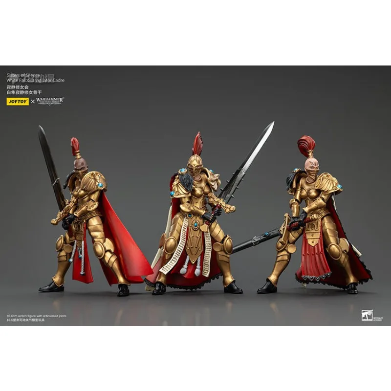 JOYTOY Original Warhammer 40K Series Sisters of Silence สีขาว Falcon Backbone Trio Action Figure ของเล่นชุดของขวัญเด็ก