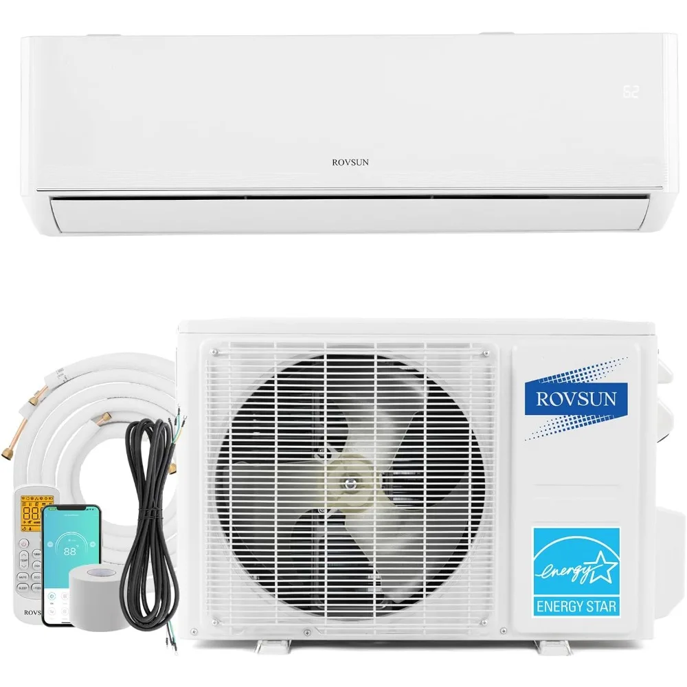 18,000 BTU WIFI Enabled 22 SEER Mini Split AC/Heating System with Inverter, 230V Ductless Split System Air Conditioner