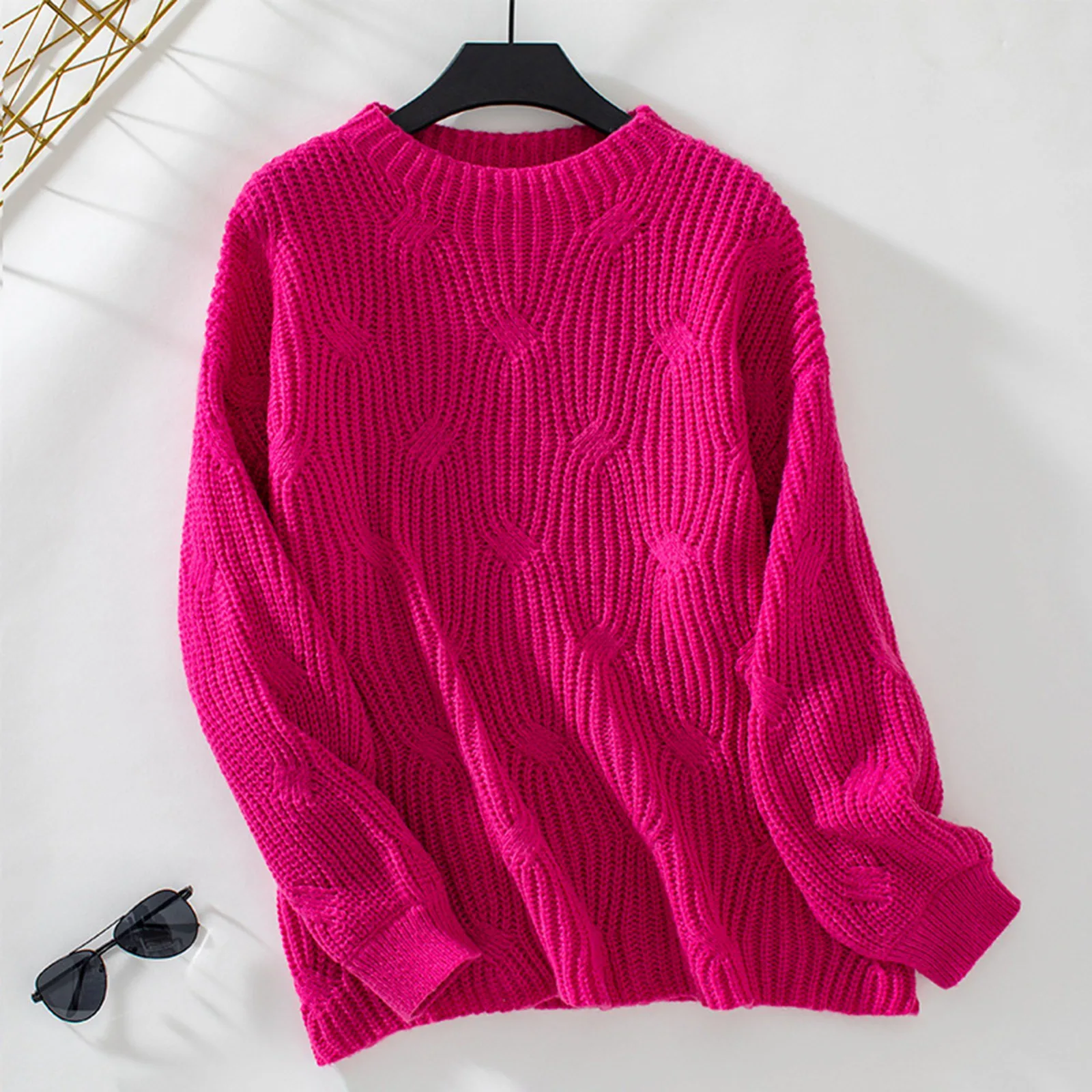 Women's Fashionable Autumn And Winter Solid Color Round Neck Long Sleeved Casual Pullover Heavy Weight Sweatshirts for Men