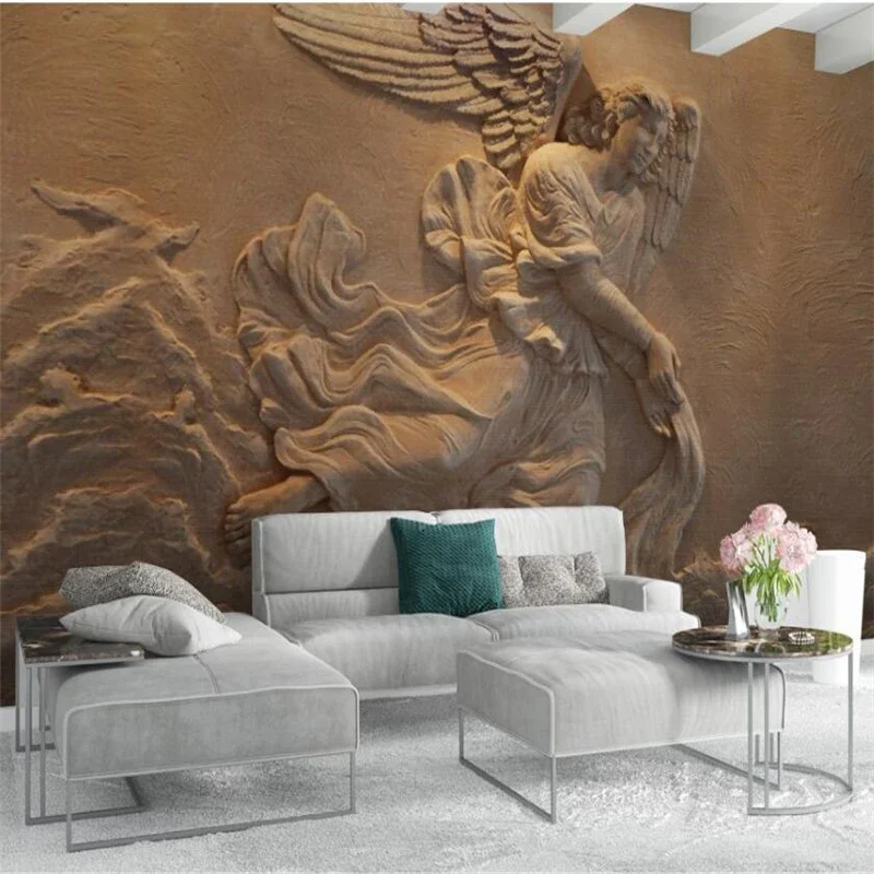 

Customized wallpaper 3D European three-dimensional mythological angel background living room bedroom background wallpaper