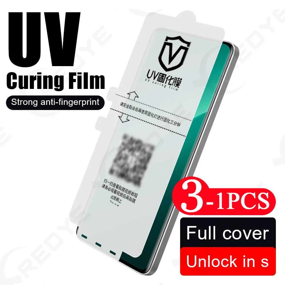 3/2/1 Pcs Not Glass protective film for Xiaomi 15 14 13 12 Not Glass UV light curing film screen protector 11 Civi 4 Pro Mix 4