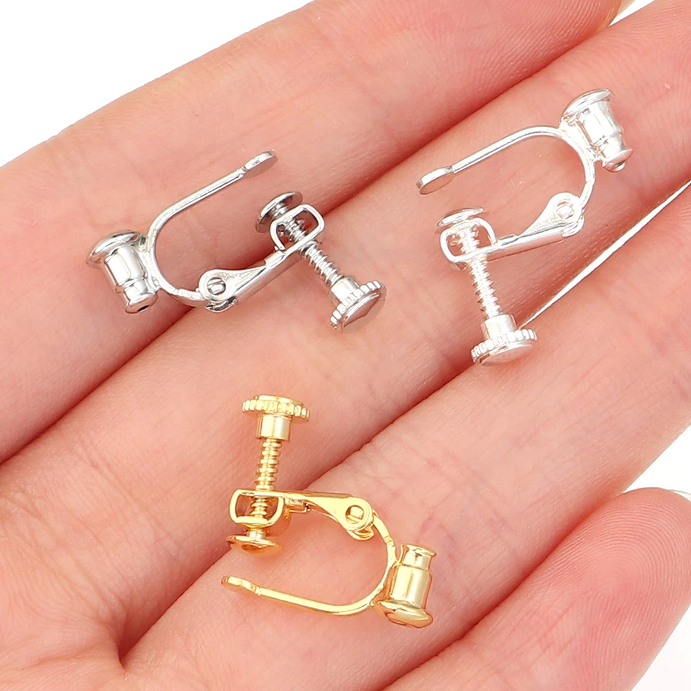 4pcs/lot Copper Screw Ear Clip With Bullet DIY Eardrop Earrings Simple Fashion For Non Piercing Earrings Accessories Wholesale