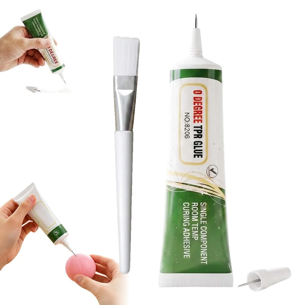 Two-piece set (soft adhesive + brush), repair glue, suitable for TPR/TPE materials, quick-drying.