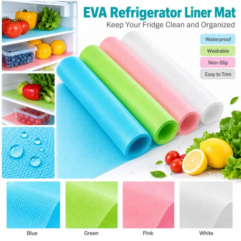 4/8/20/40PCS Fridge Mat EVA Waterproof Refrigerator Mat Liner Washable Mildew Kitchen Pad Anti-oil Cabinet Drawer Placemat