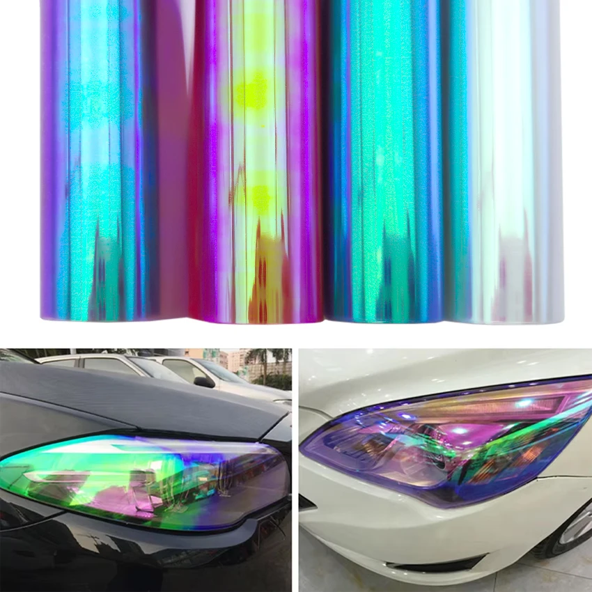 Car Sticker Chameleon Light Headlight Taillight Rear Lamp Film Waterproof Vinyl Wrap Stickers for Motorcycle Car Accessories