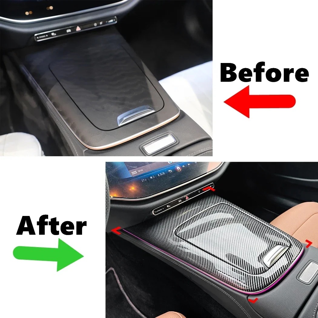 

For Mercedes-Benz E-Class W214 E260 E300 2024+ Center Console Storage Box Cigarette Ashtray Holder Cover Trim sticker