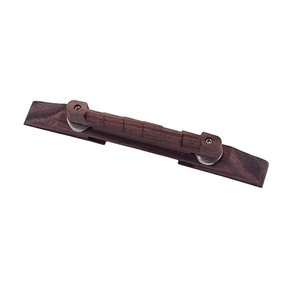 Wooden Jazz Guitar Bridge with Adjustable Thumbwheels for Classic and Electric Guitar Parts