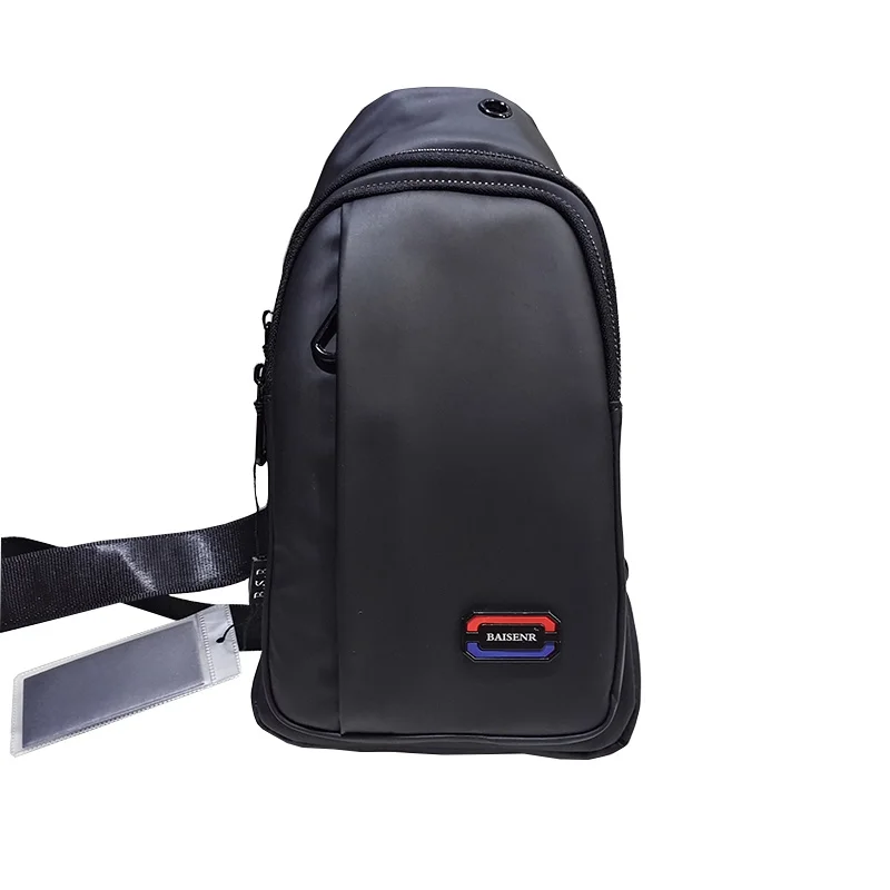 ユース縦型チェストバッグカジュアルシングルショルダージッパー防水Baisenruiメンズバッグソフトポリエステル裏地Mサイズ