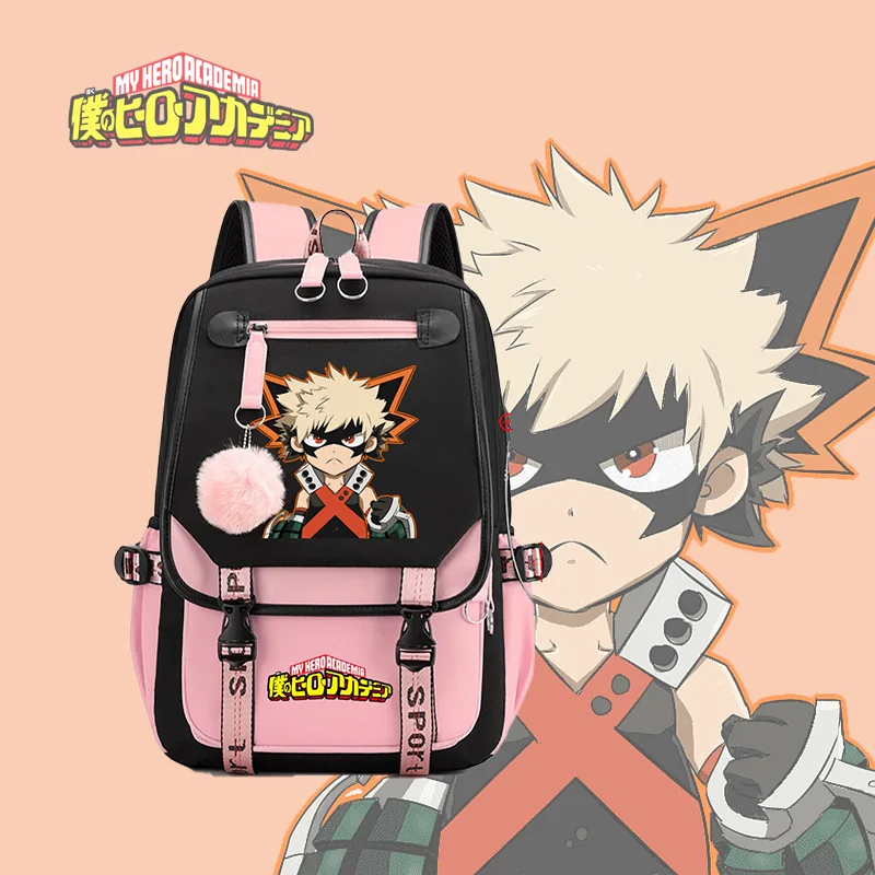 

Детский рюкзак Bakugou Deku My Hero Academy, школьные сумки для мальчиков и девочек, большой вместительный подростковый рюкзак с зарядкой через USB, рюкзаки, подарок