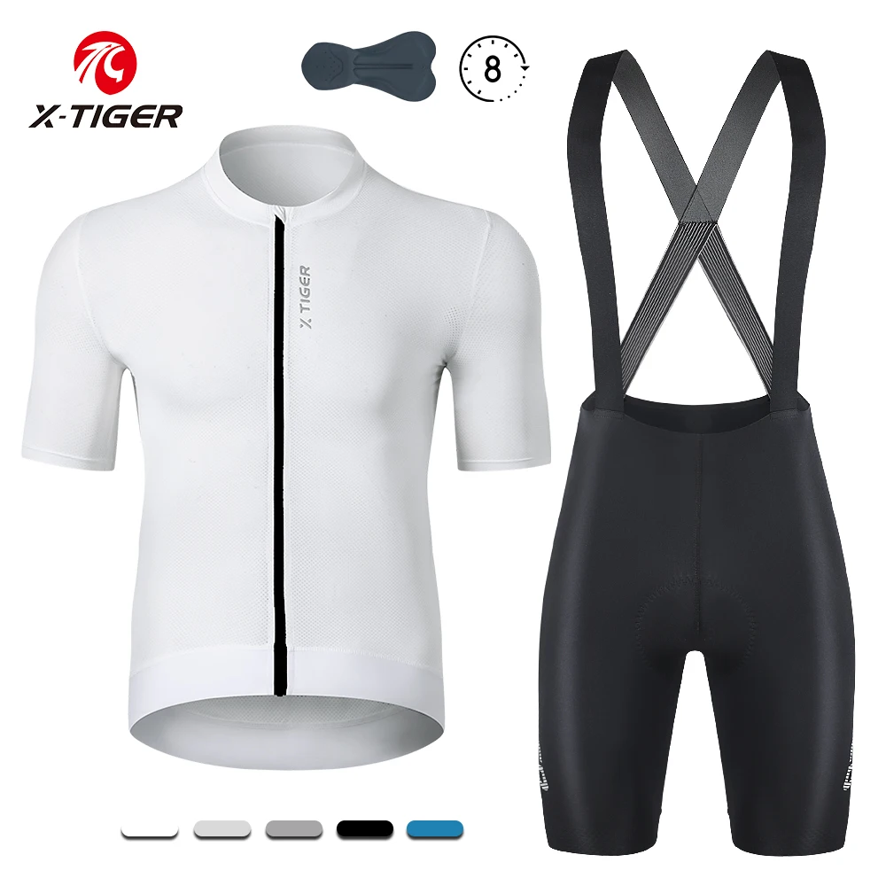 

X-TIGER Men's Cycling Bib Jersey Set 2024 Cycling Jersey Man Bike High Quality Breathable Cycling Shirt Summer Sport Shorts