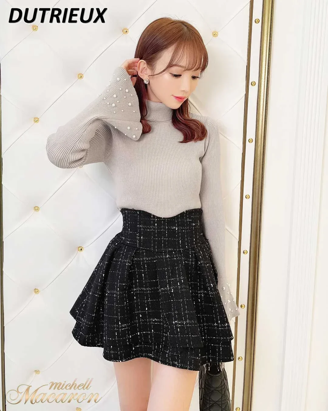 Autumn and Winter New High-waisted Versatile Black Short Skirt Japanese Mine Series Mass-produced Sweet Skirts Culottes