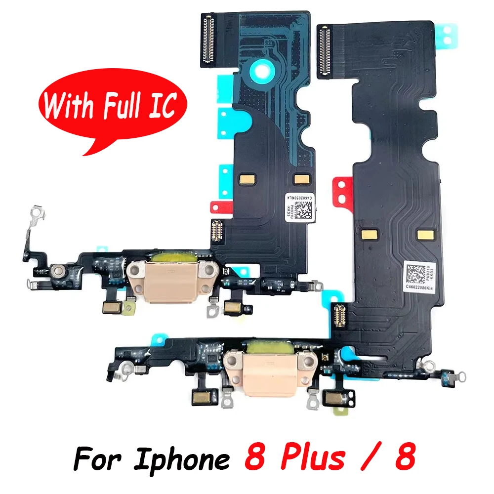 For Iphone 8 / 8 Plus USB Port Connector Board Dock Charging Flex Cable With Mic Microphone