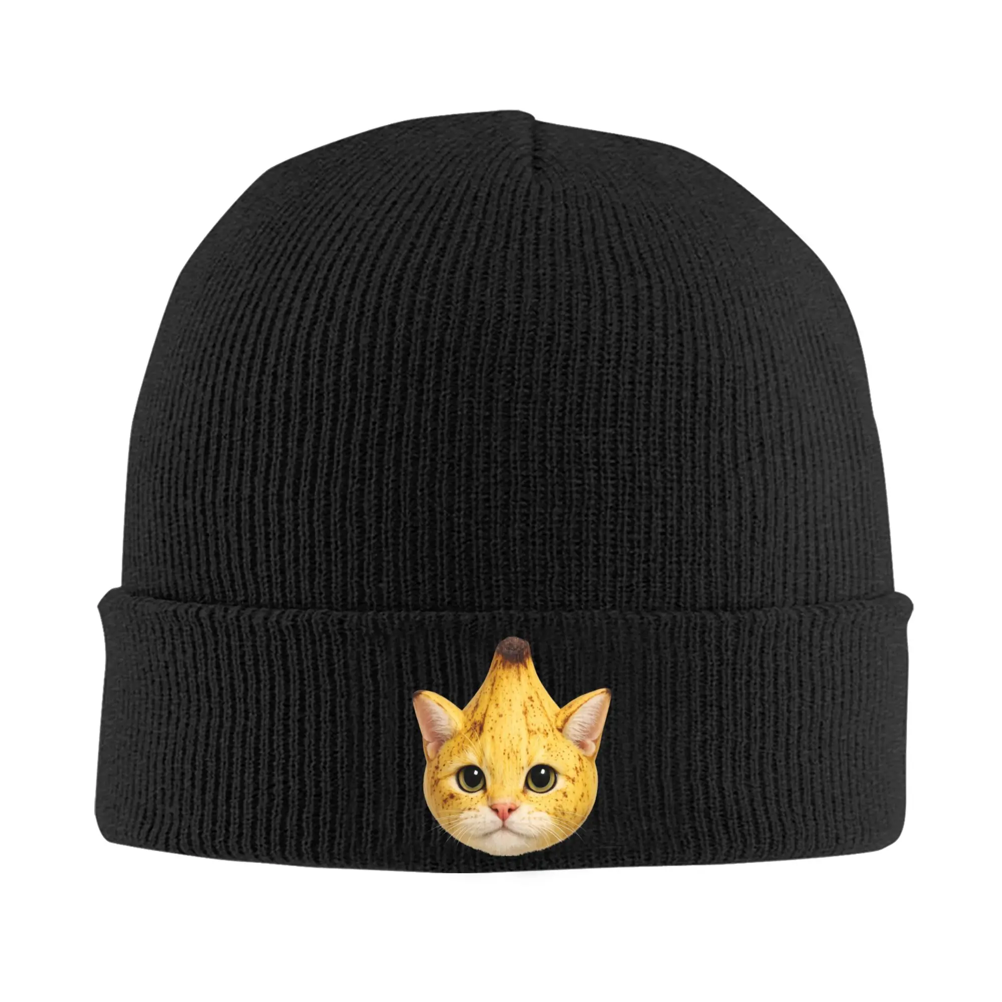 Banana Cat  Cute Surreal Fruit Kitty Knitted Caps Women's Men's Beanie Autumn Winter Hat Acrylic  Casual Caps ,
