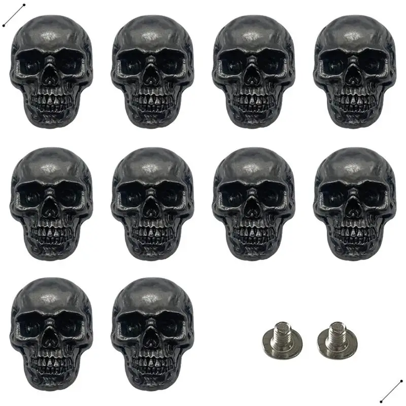 

Креативные древние серебряные серьги-гвоздики с большой головой черепа «сделай сам», 10 шт., набор декоративных пряжек для изделий из кожи