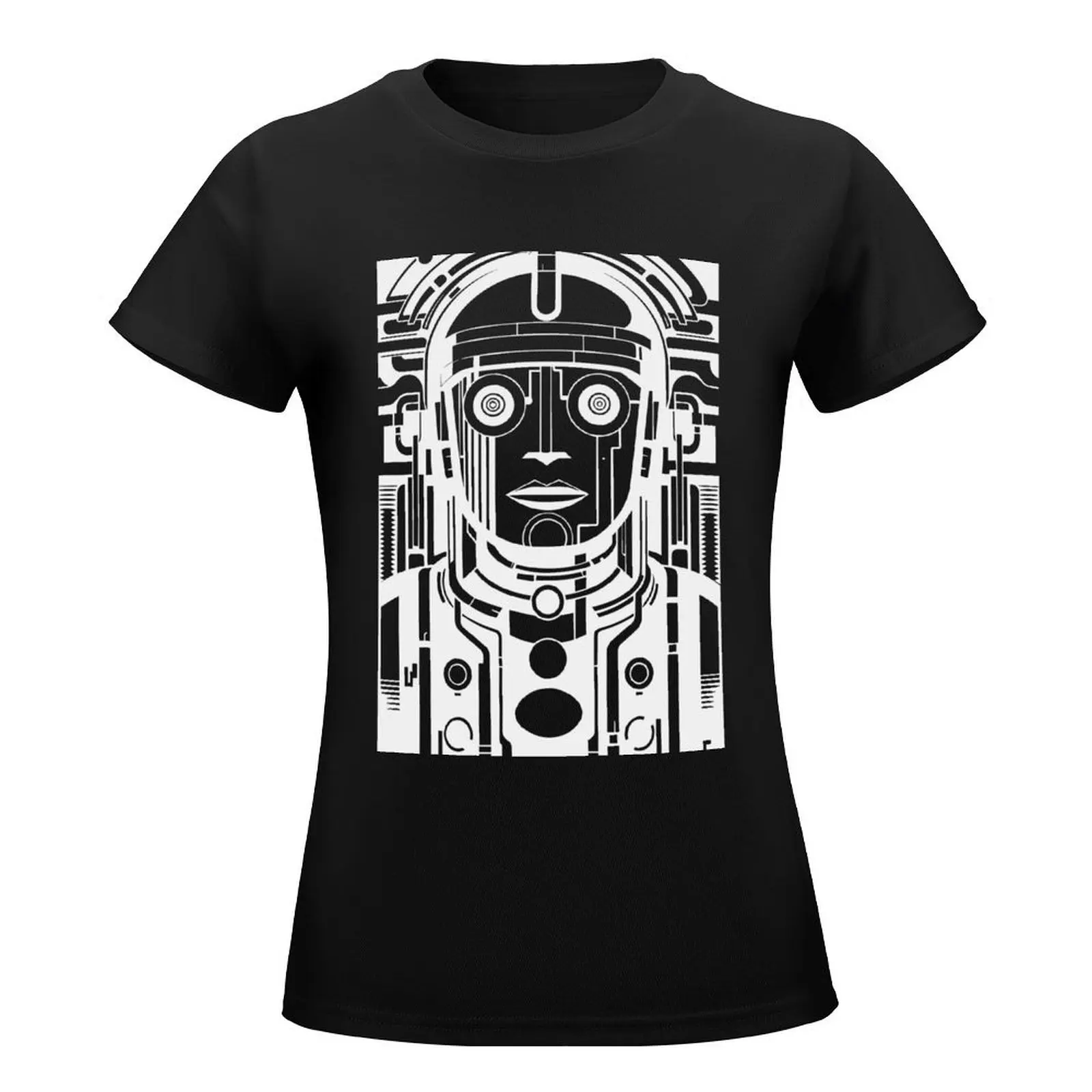 Robot Man T-Shirt korean fashion tops summer clothes plus size t shirts for Women loose fit