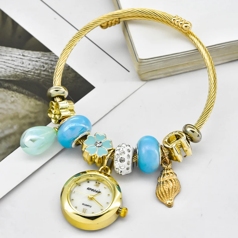 Модные женские часы-браслет Love Повседневная элегантность со стильными украшениями изысканных круглых кварцевых часов