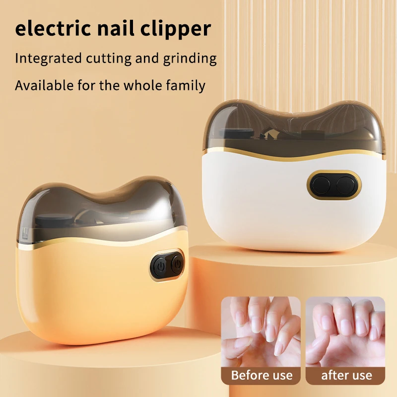 2 In 1 Electric Nail Clipper Grinding And Polishing With Light Automatic Nail Trimmer Rechargeable Nail Cutter Manicure For Baby