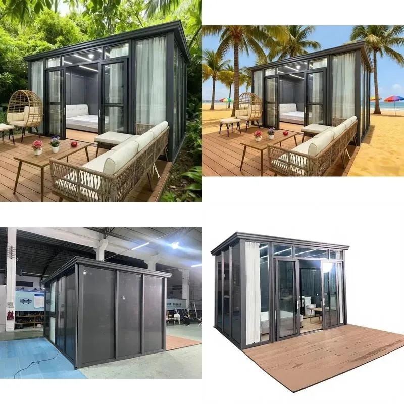 Modern Glass Sunroom Aluminum Alloy Greenhouse for Villa Terrace Expansion Outdoor Garden Room Conservatory Structure