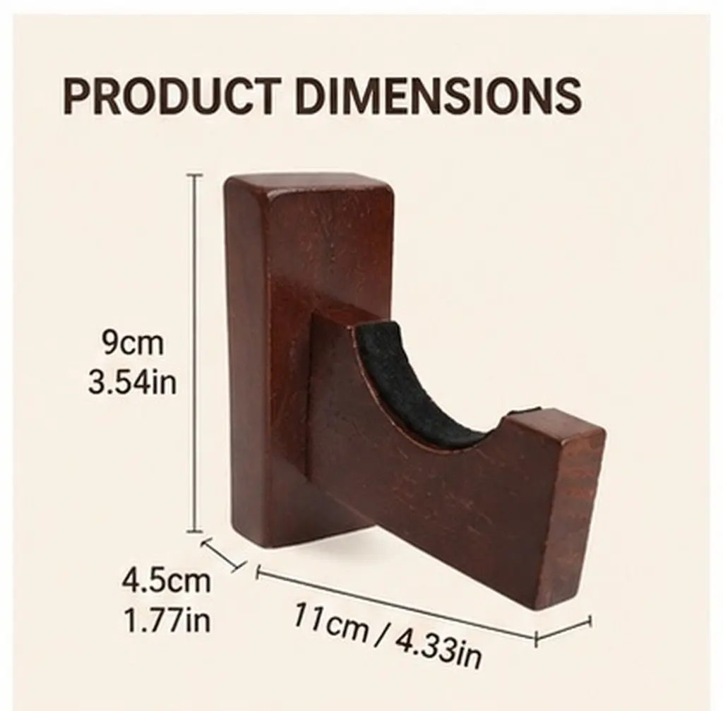 Baseball Bat Display Rack Wall Mounted Bamboo Horizontal Bat Holder with Felt Liner for Baseball Softball Hockey Stick